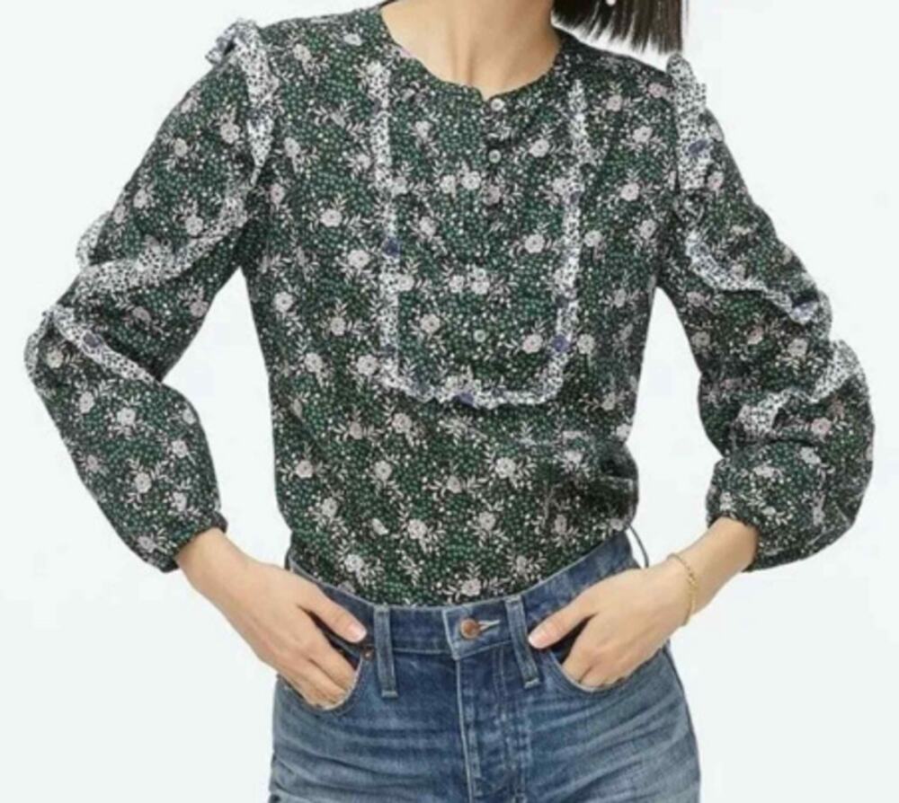 J. Crew x Liberty Franklyn Floral Ruffle Sleeve Blouse (XS)
